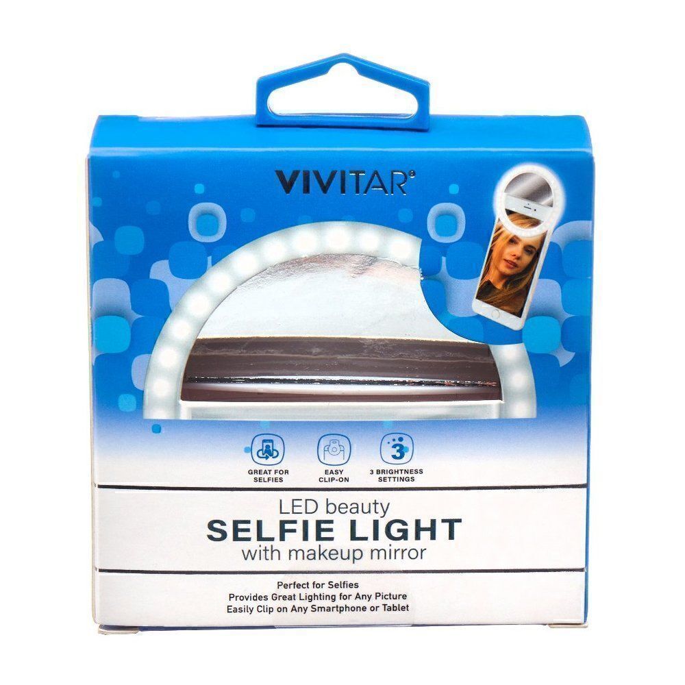 Vivitar LED Beauty Selfie Light with Makeup Mirror NEW